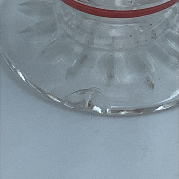 Set of Three Vintage Striped Glass Cordials and Snack Plates - Picture 9 of 11